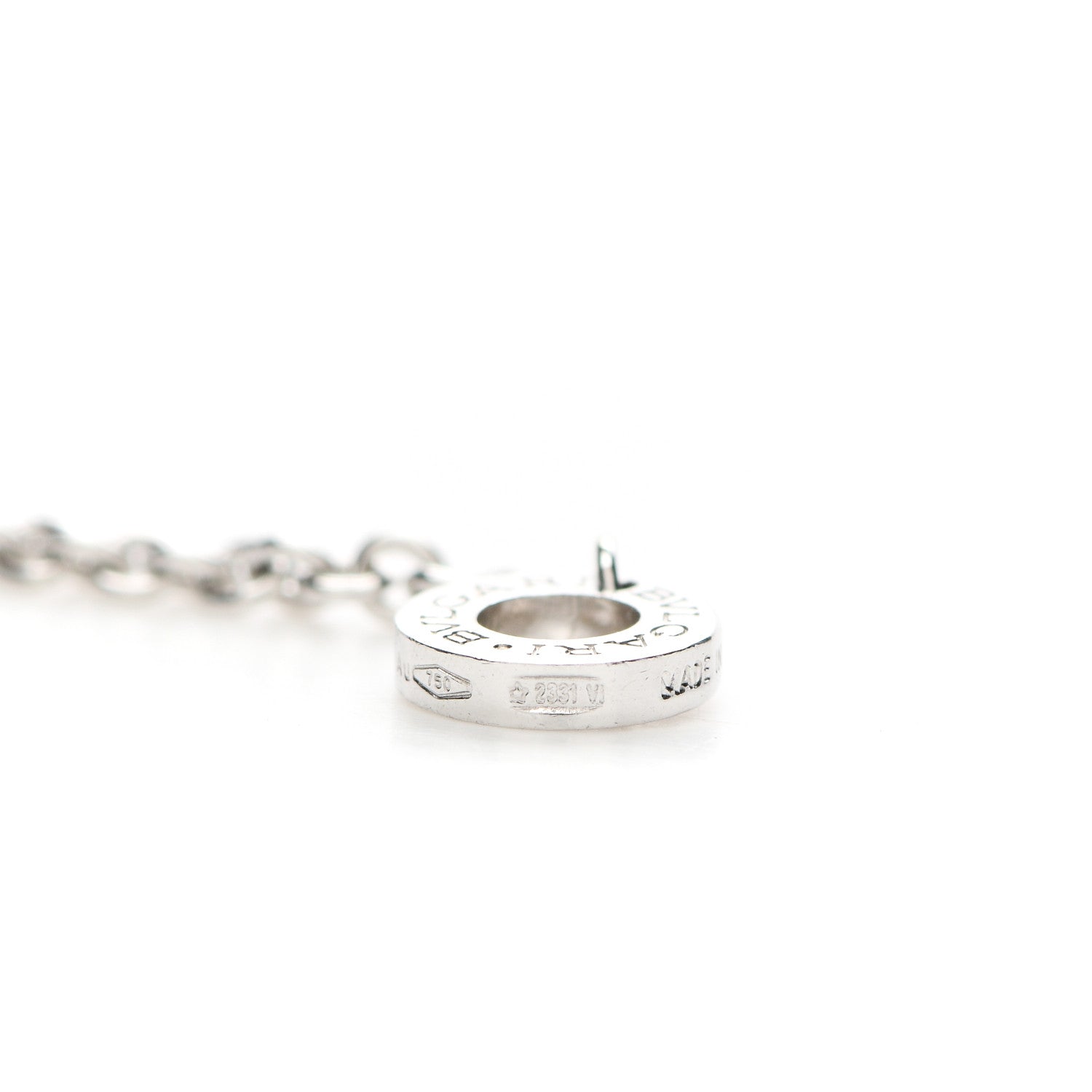 Bulgari 18K White Gold Diamond B.Zero1 Pendant Necklace 5 of 6