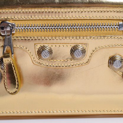 Balenciaga Laminated Calfskin Giant 12 Silver Hardware Money Wallet Gold 3 of 8