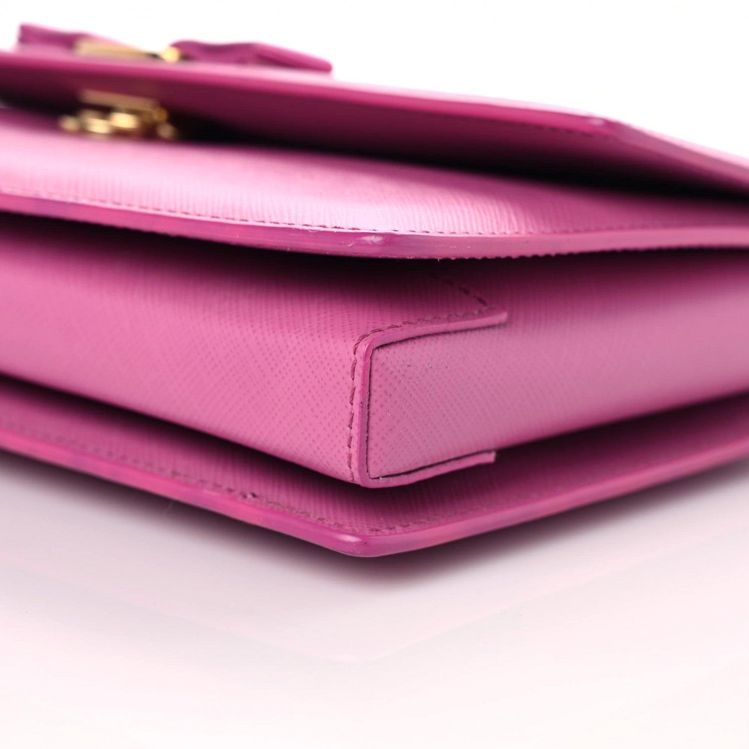 Salvatore Ferragamo Printed Calfskin Vara Bow Chain Flap Crossbody Fuchsia 6 of 13