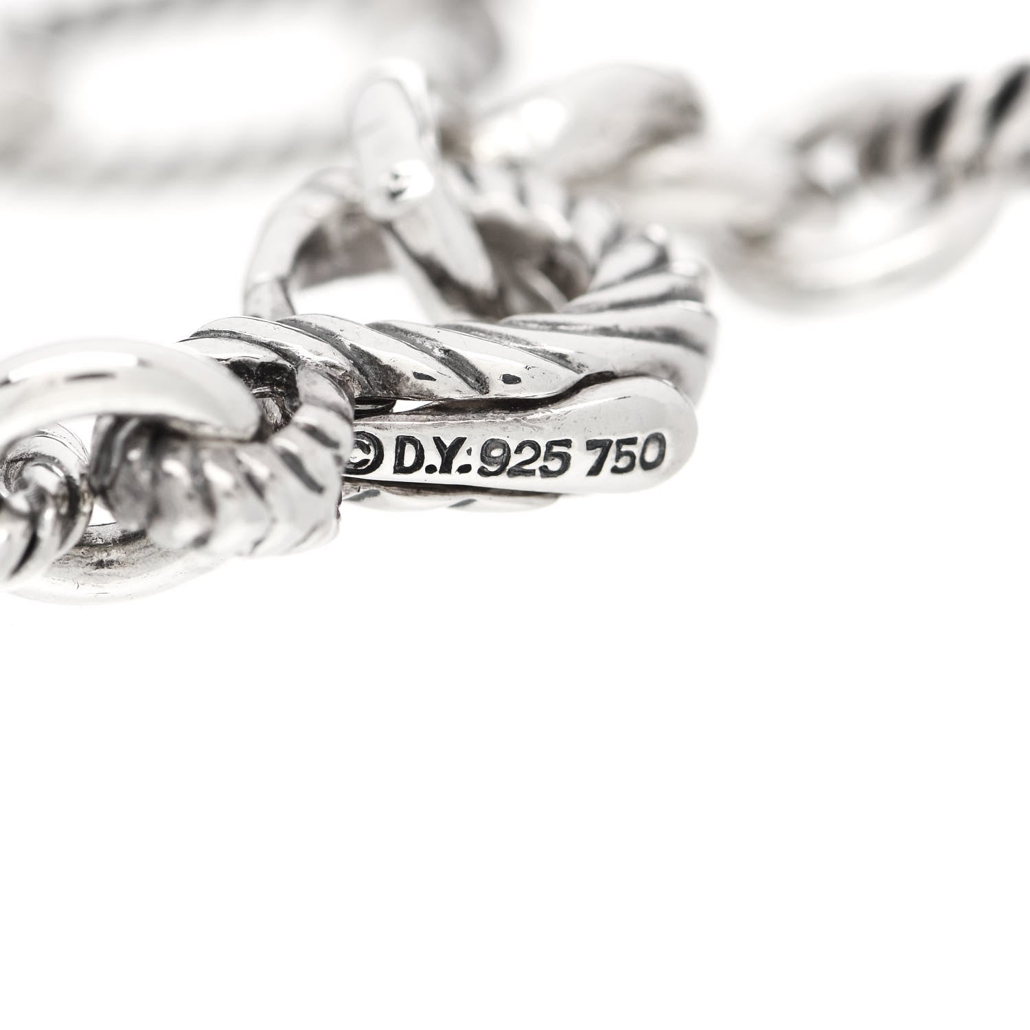 David Yurman Sterling Silver 18K Yellow Gold Prasiolite Figaro Bracelet 3 of 6