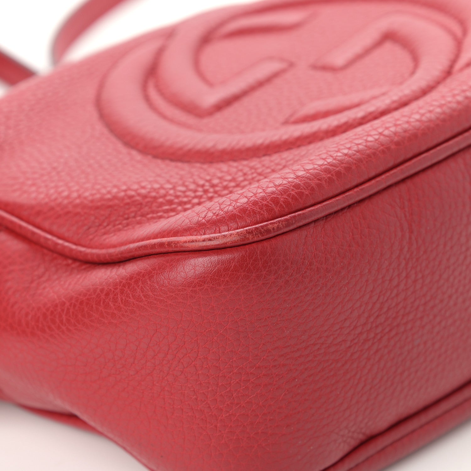 Gucci Pebbled Calfskin Small Soho Disco Bag Tabasco Red 9 of 21