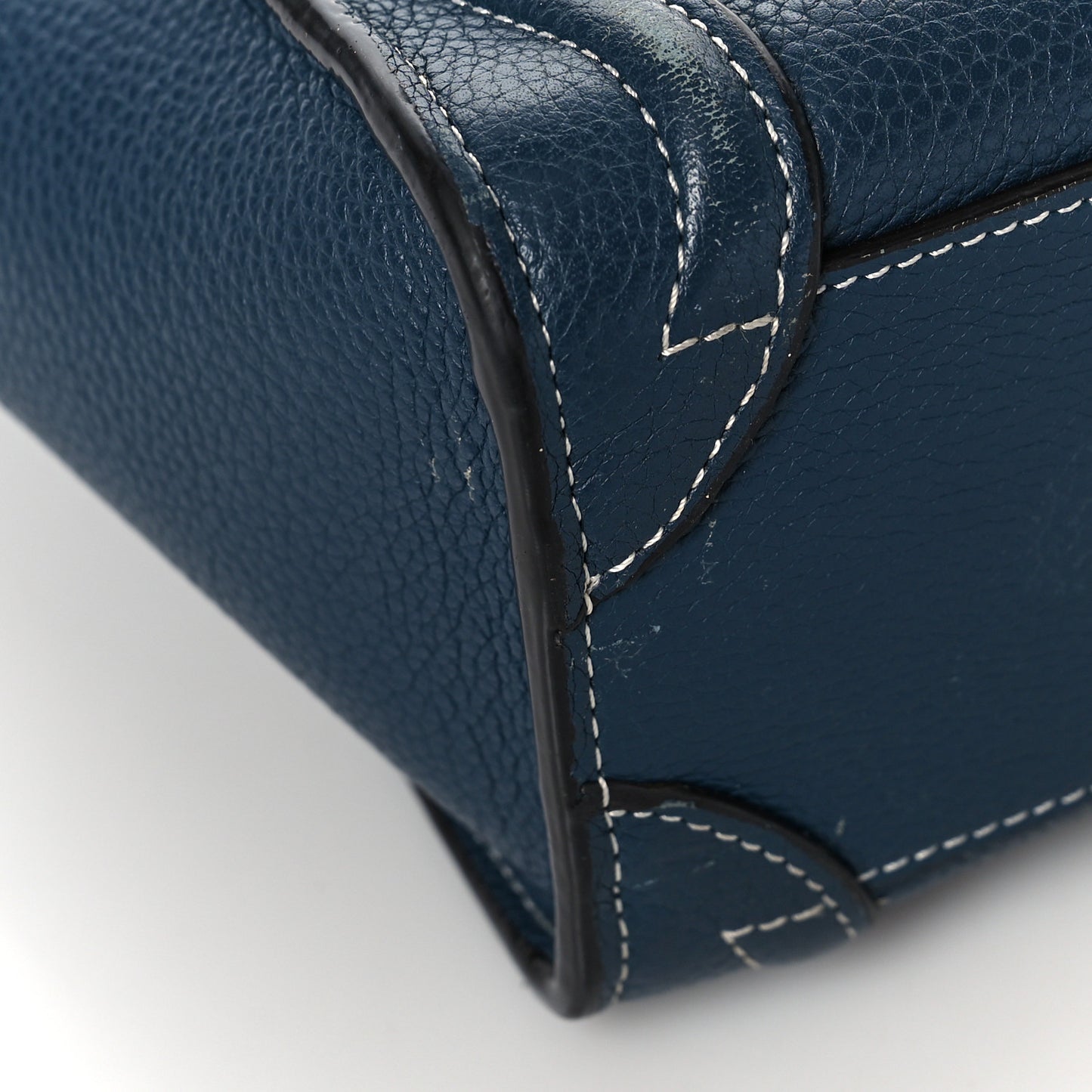 Drummed Calfskin Nano Luggage Petrol