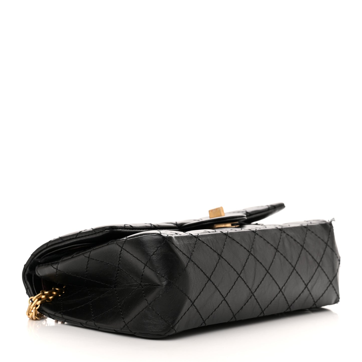 Aged Calfskin Quilted 2.55 Reissue 225 Flap Black