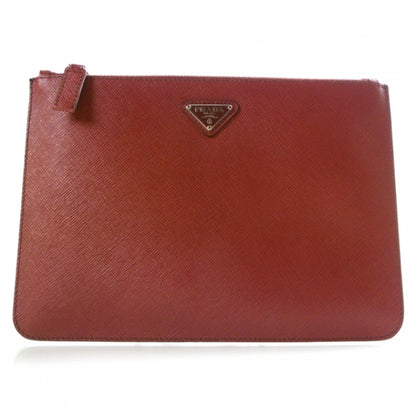 Prada Saffiano Flat Cosmetic Pouch Rubino 1 of 8