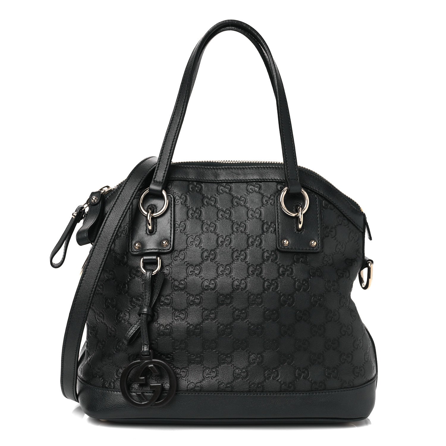 Gucci Guccissima Medium Top Handle Bag Black 1 of 10