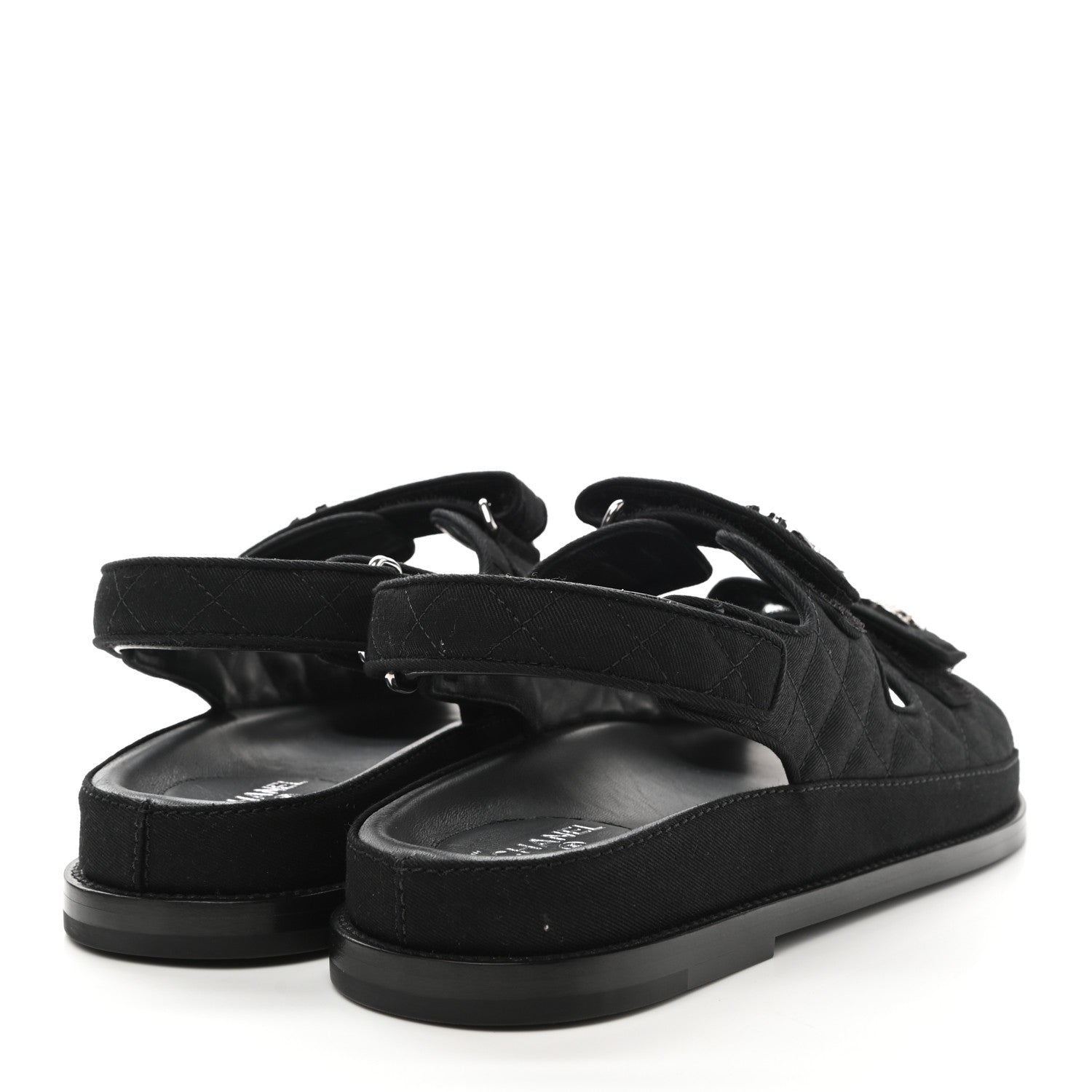 Chanel Mixed Fibers Velcro Dad Sandals 41 Black 4 of 9