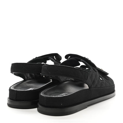 Chanel Mixed Fibers Velcro Dad Sandals 41 Black 4 of 9