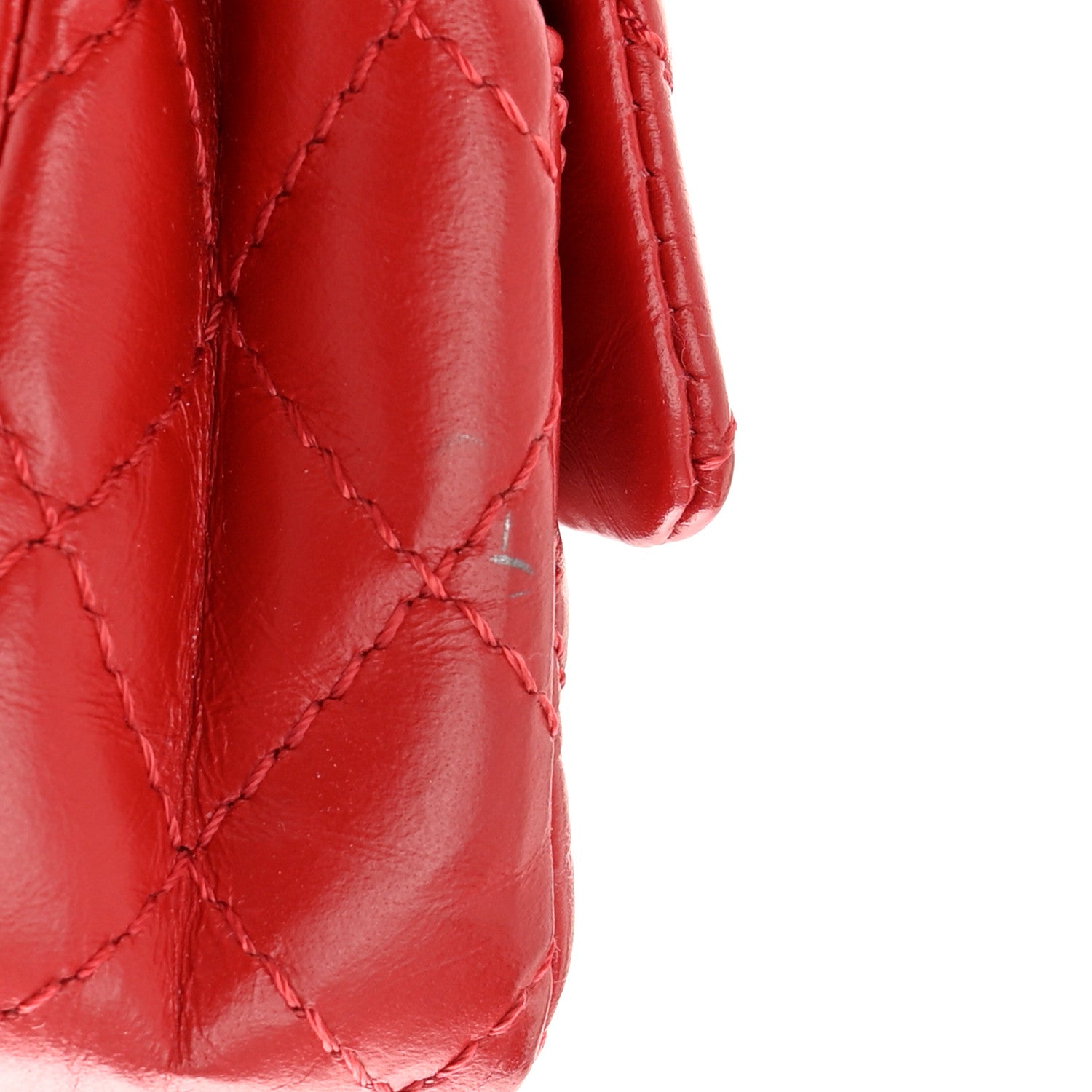 Chanel Aged Calfskin Quilted 2.55 Reissue Flap Belt Bag Red 10 of 11
