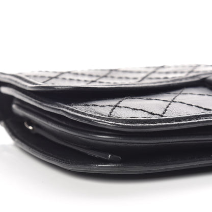 Chanel Calfskin Stitch Medium Flap Black 11 of 12