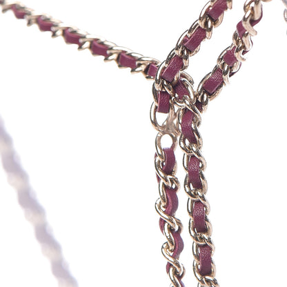 Chanel Metal Lambskin CC Chain Link Necklace Gold Dark Pink 6 of 7