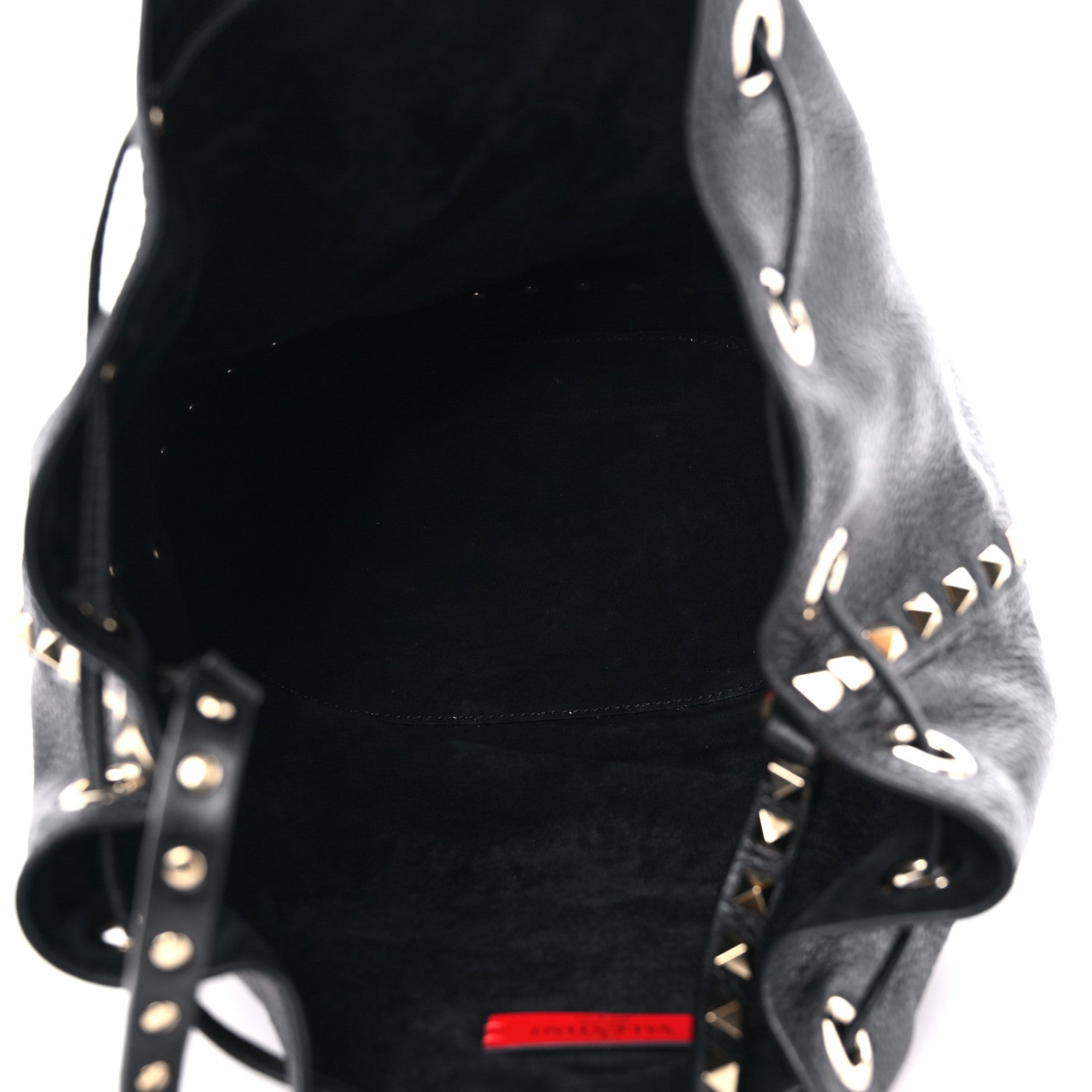 Valentino Garavani Pebbled Calfskin Small Rockstud Bucket Bag Black 5 of 8