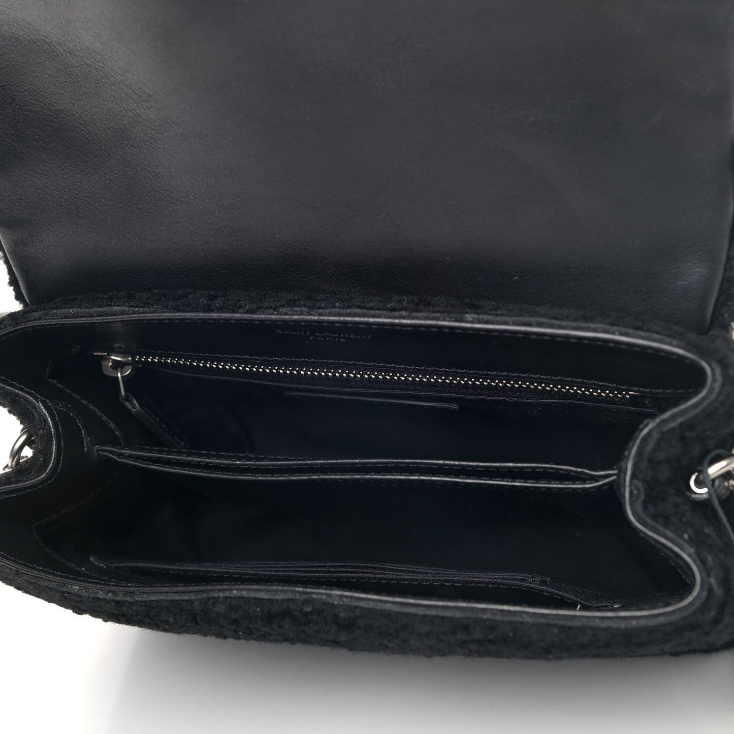 Shearling Toy Loulou Shoulder Bag Black