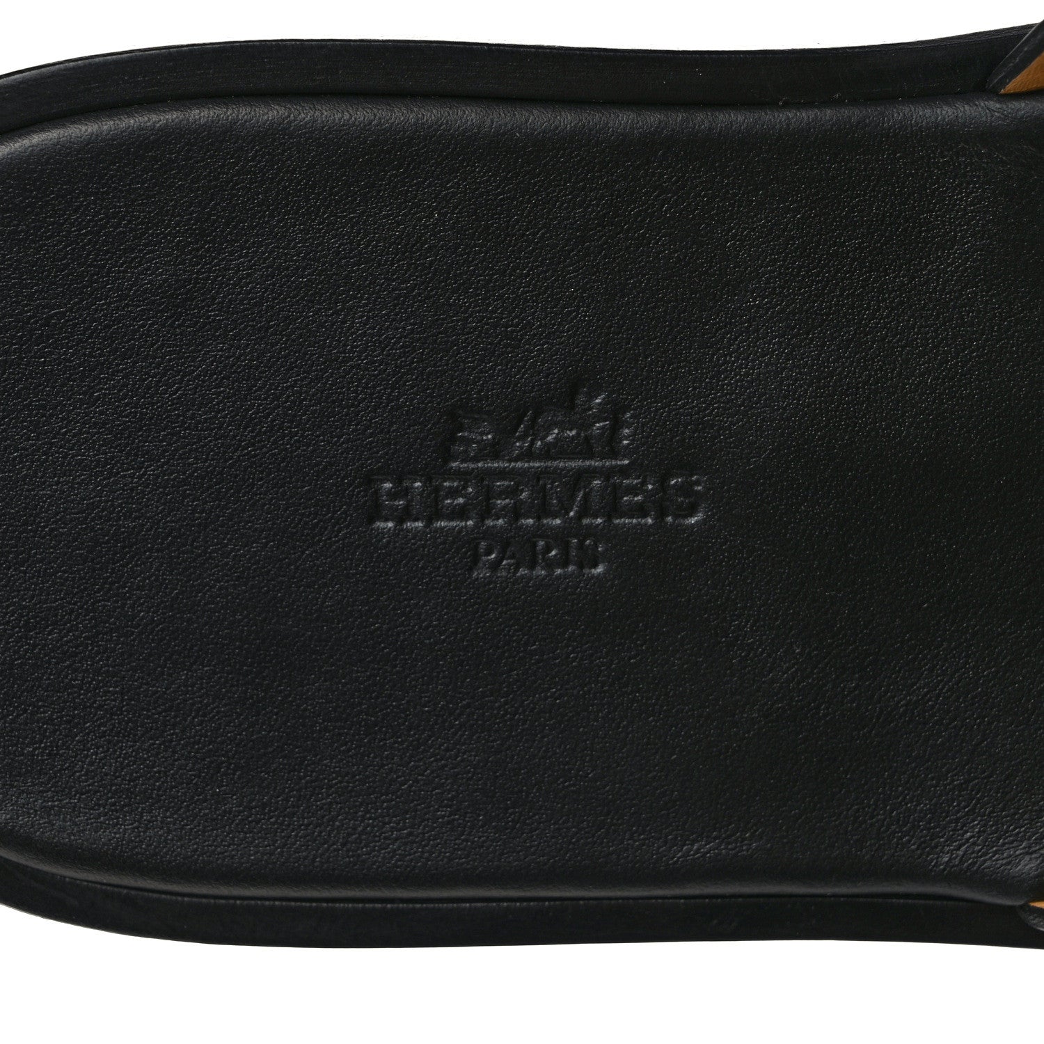 Hermes Calfskin Mens Izmir Sandals 43.5 Black Naturel 7 of 9