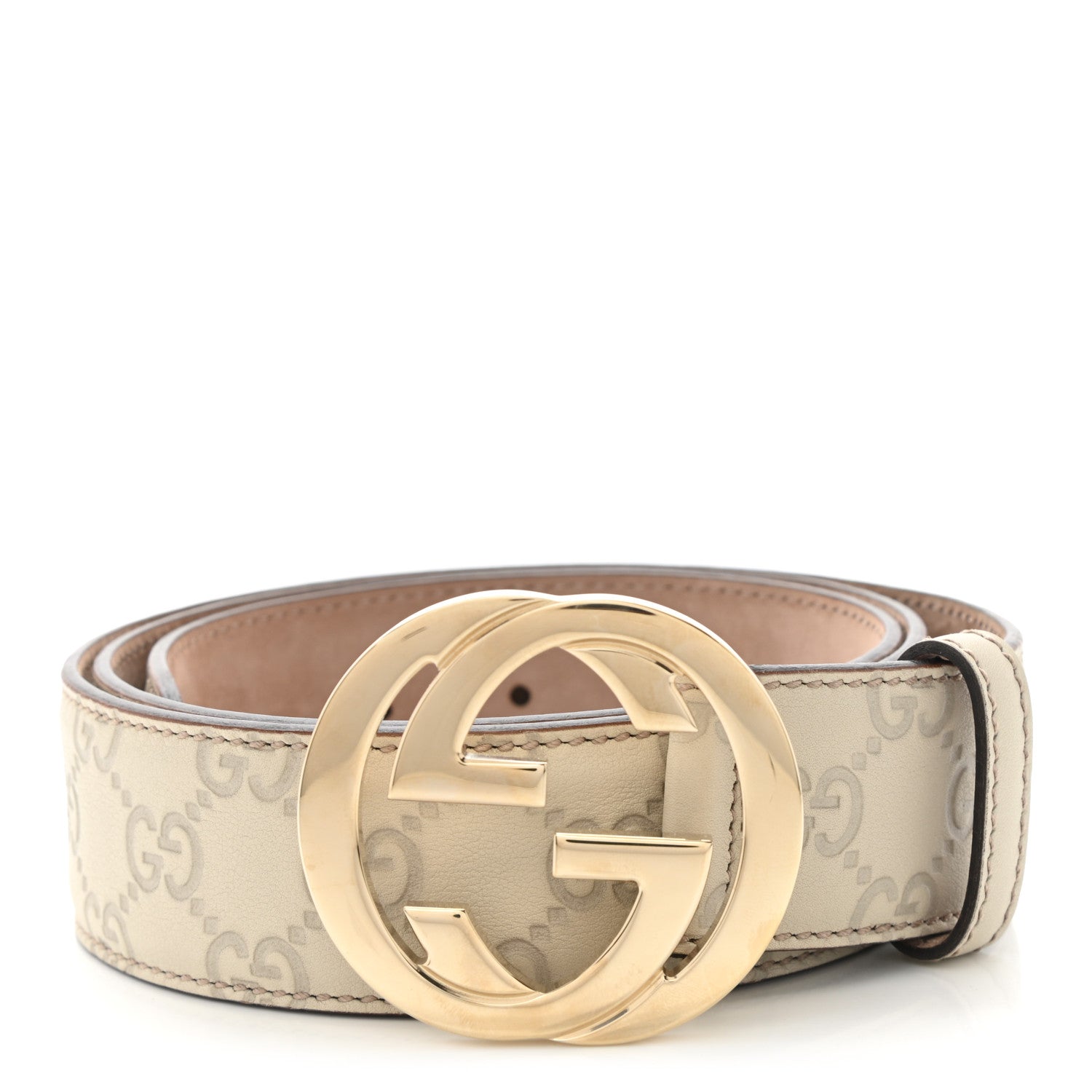 Gucci Guccissima Interlocking G Belt 100 40 Off White 1 of 5