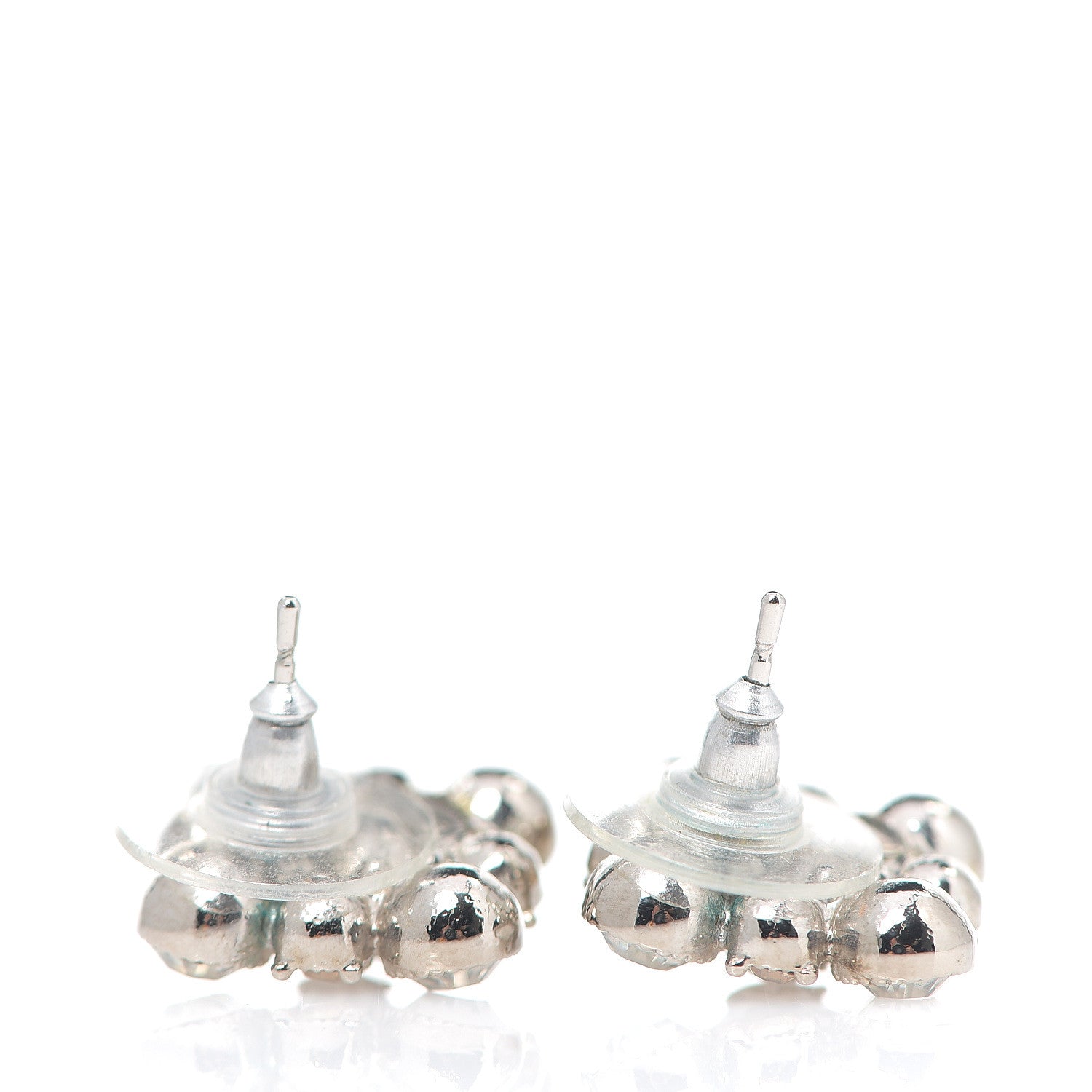 Chanel Crystal CC Earrings Silver 2 of 3