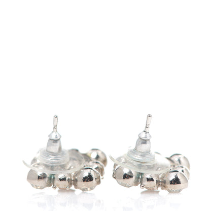 Chanel Crystal CC Earrings Silver 2 of 3