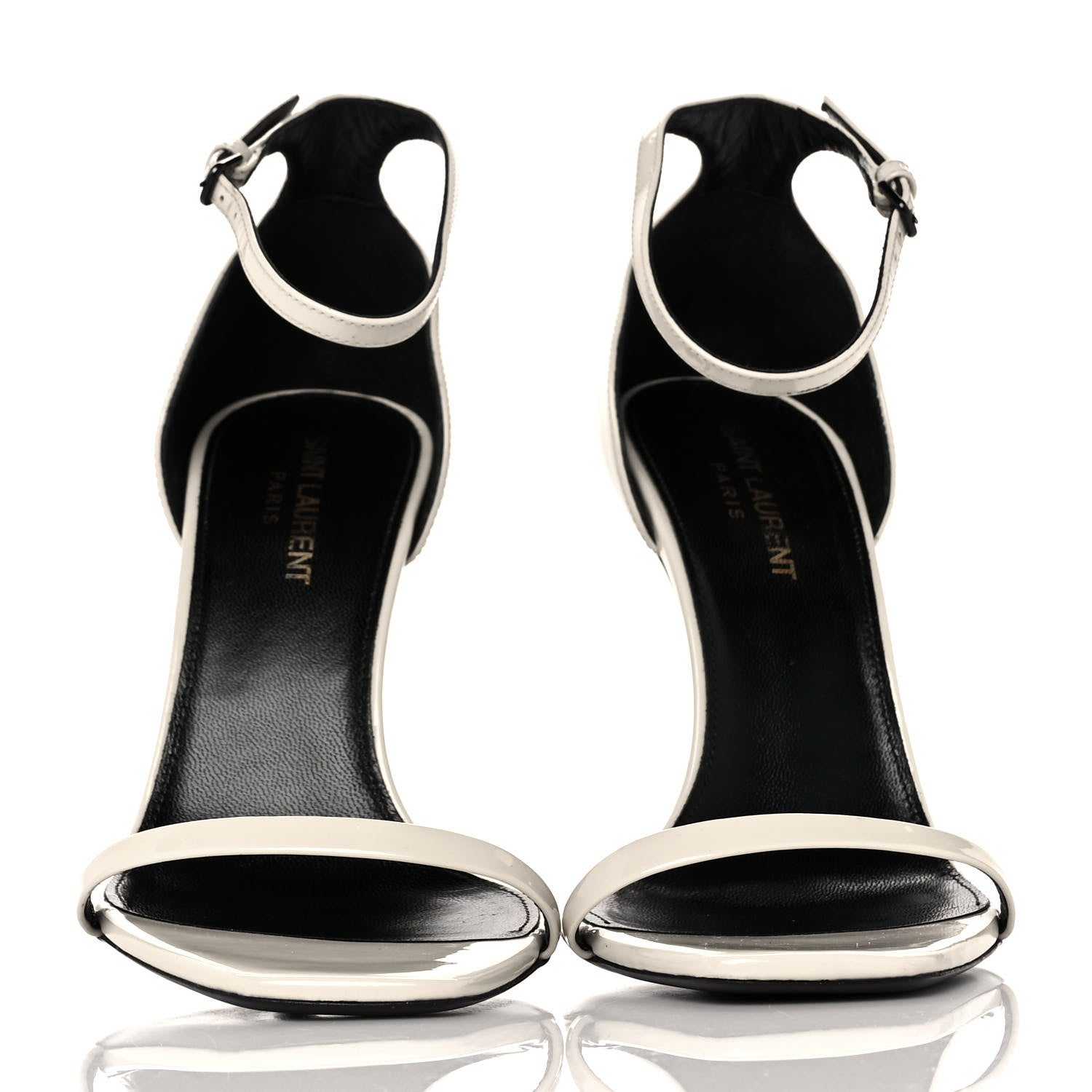 Saint Laurent Patent Calfskin 110 Opyum Sandals 38 Neutro 2 of 9