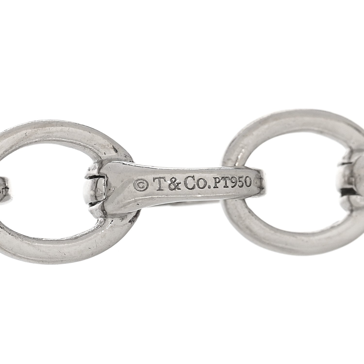 Tiffany Platinum Oval Clasping Link Bracelet 3 of 3