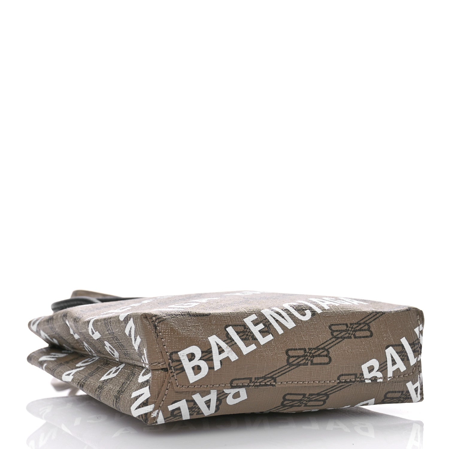 Balenciaga Coated Canvas BB Monogram Allover Logo Shopping Bag Beige Brown Black 4 of 10