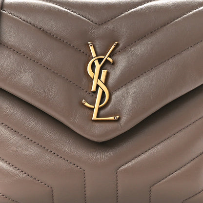 Saint Laurent Calfskin Y Quilted Monogram Small Loulou Chain Satchel Taupe 9 of 11