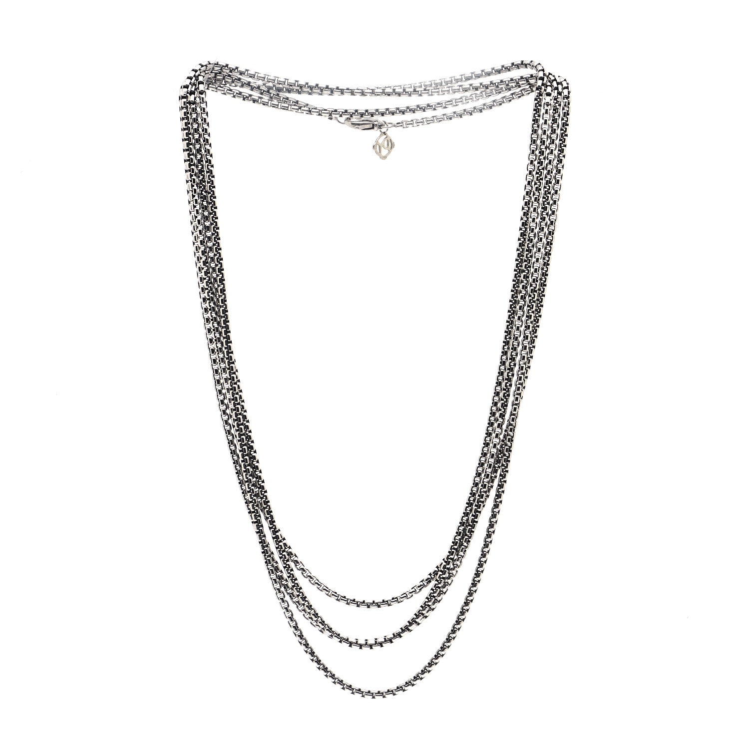 David Yurman Sterling Silver 14K Yellow Gold 2.7mm Box Chain Necklace 72" 3 of 5