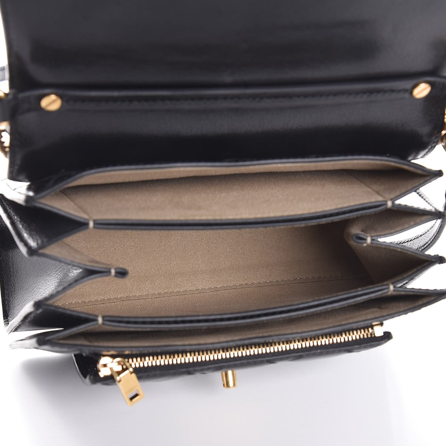 Goatskin Quilted Small GV3 Shoulder Bag Black