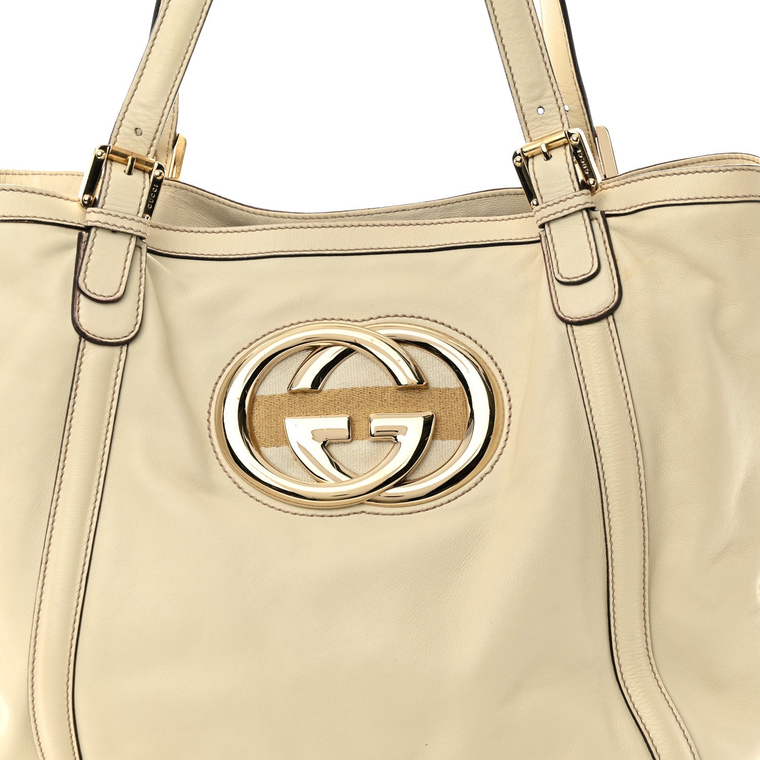 Gucci Calfskin Large Britt Shoulder Bag Ivory 8 of 13