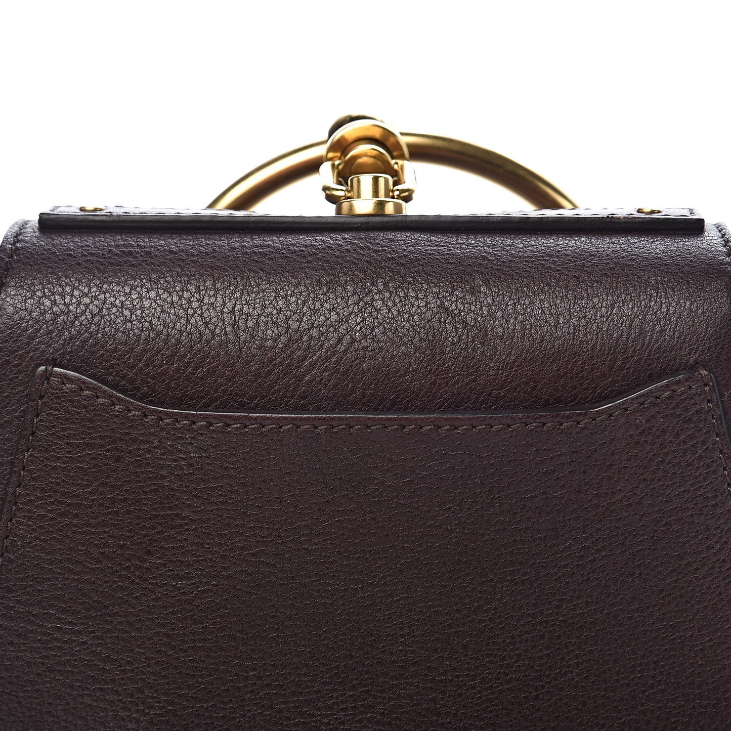 Calfskin Suede Small Nile Bracelet Bag Carbon Brown