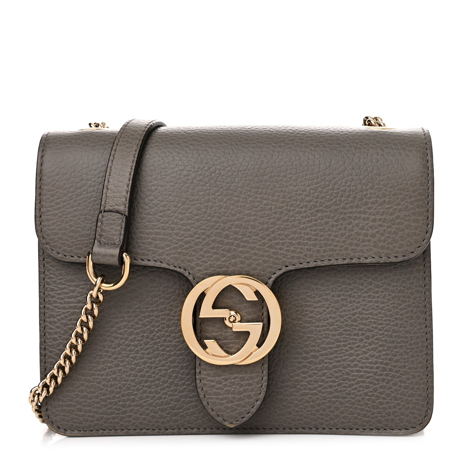 Gucci Dollar Calfskin Small Interlocking G Shoulder Bag Loess 1 of 11