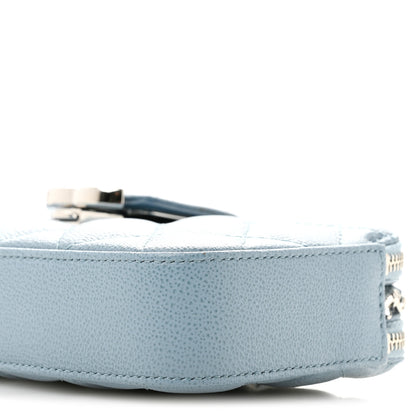 Chanel Grained Calfskin Quilted CC Box Clutch With Chain Blue 10 of 14
