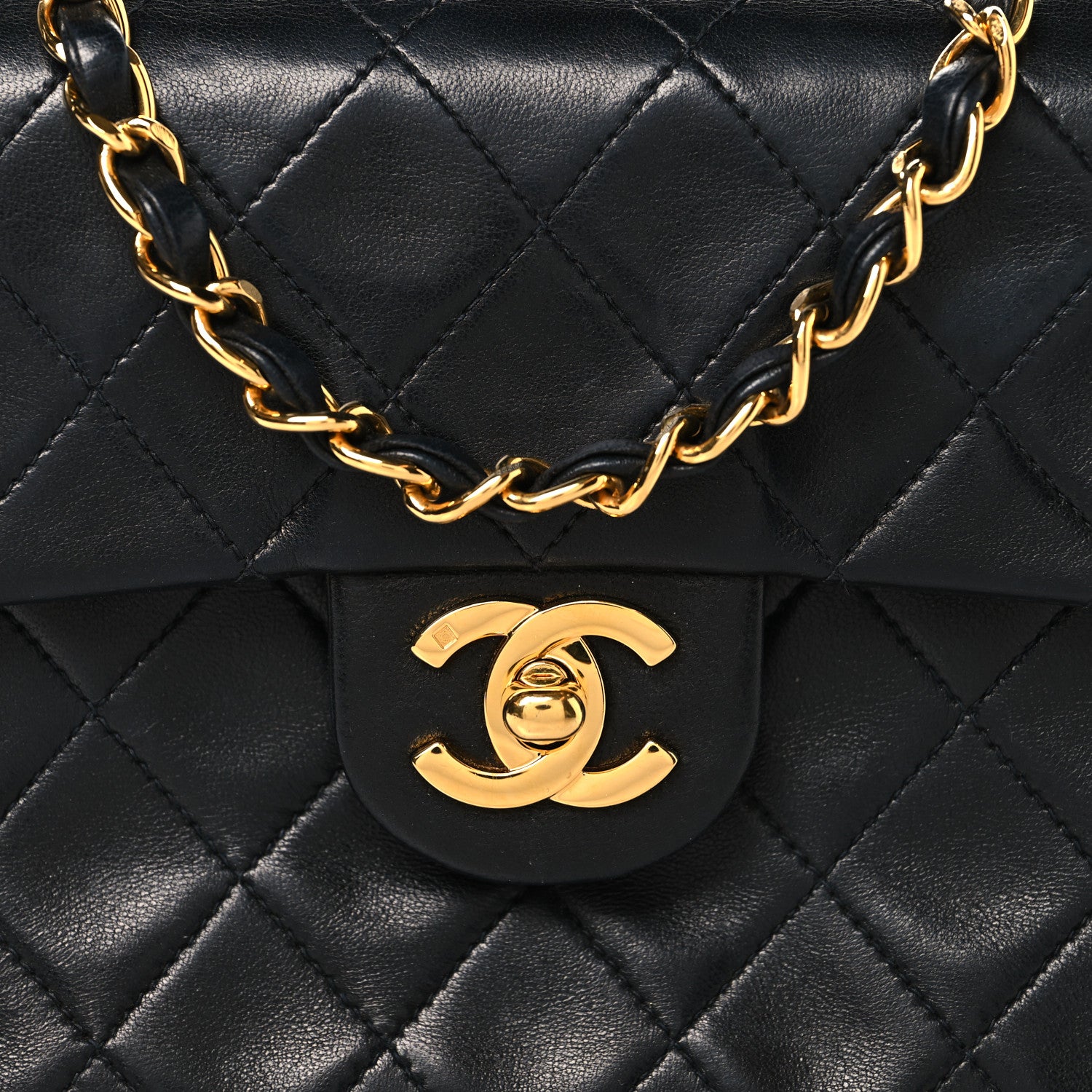 Chanel Lambskin Quilted Mini Square Flap Black 8 of 12