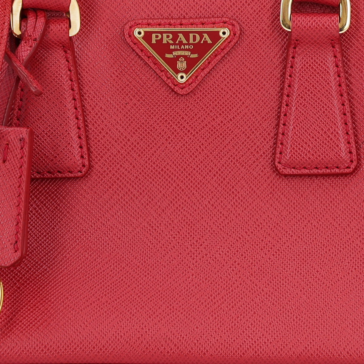 Prada Saffiano Micro Galleria Double Zip Tote Fuoco 8 of 10