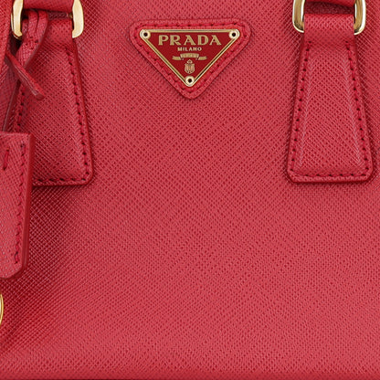 Prada Saffiano Micro Galleria Double Zip Tote Fuoco 8 of 10