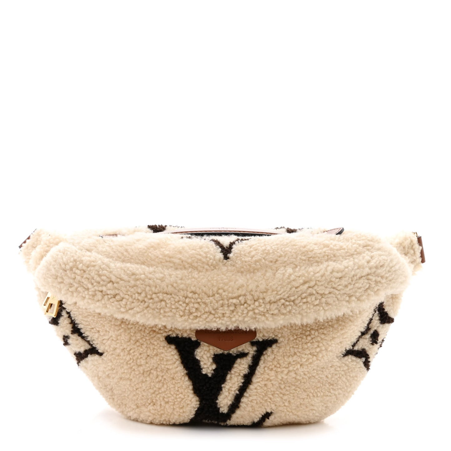 Shearling Monogram LV Ski Bumbag Cream Brown