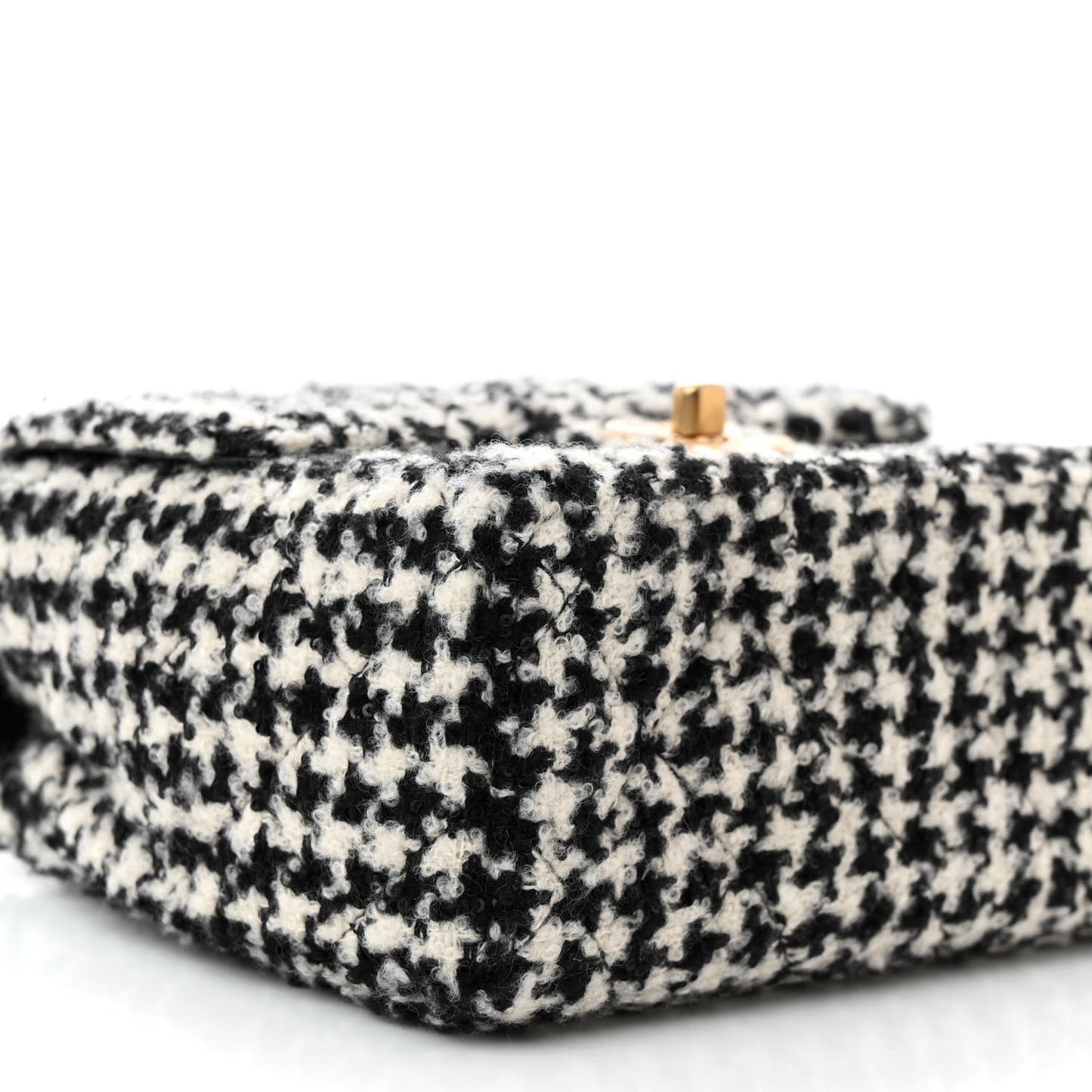 Tweed Houndstooth Quilted Mini Square Flap