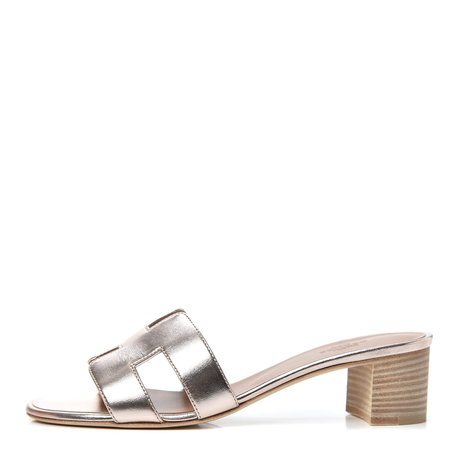 Hermes Metallic Nappa Oasis Sandals 37 Rose Dore 1 of 7