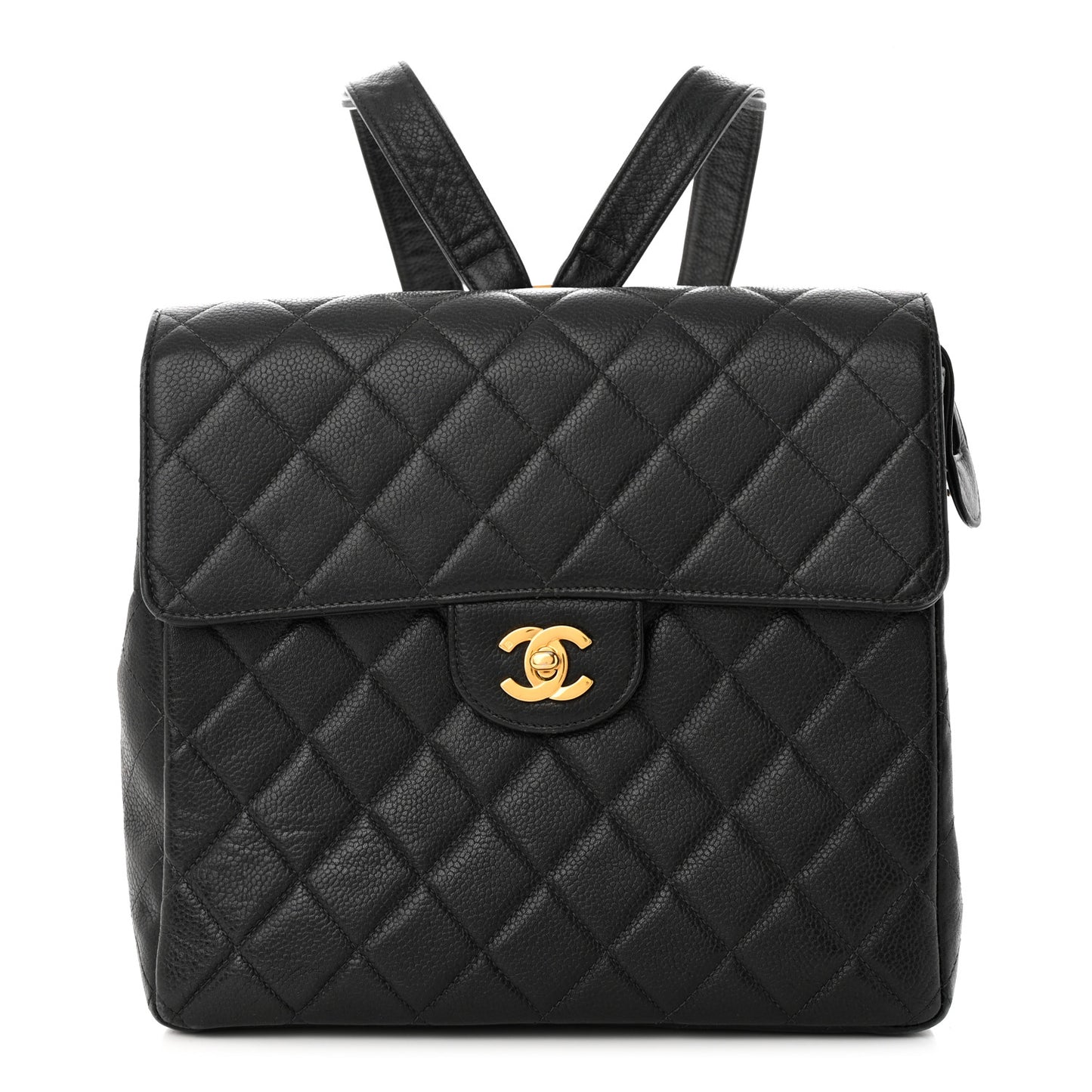 Caviar Quilted Backpack Black