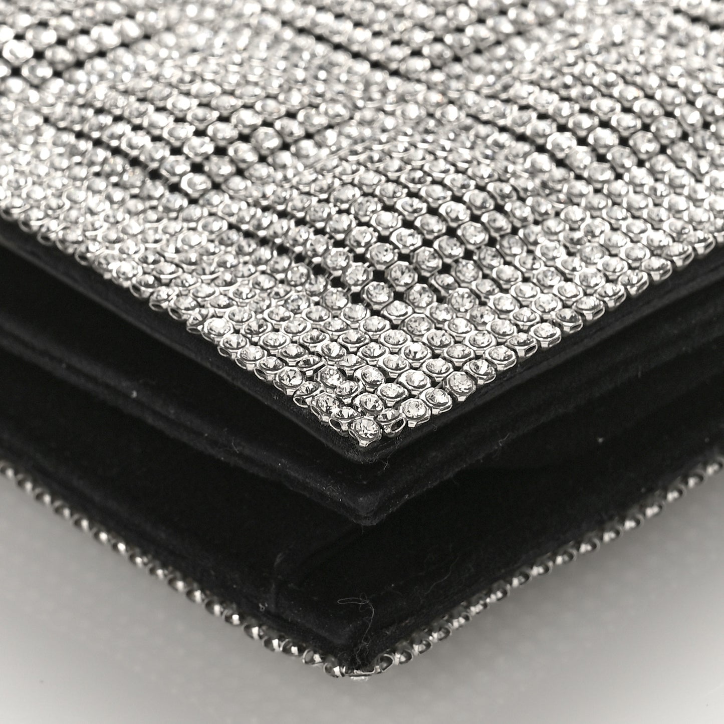Crystal Quilted Clutch Silver