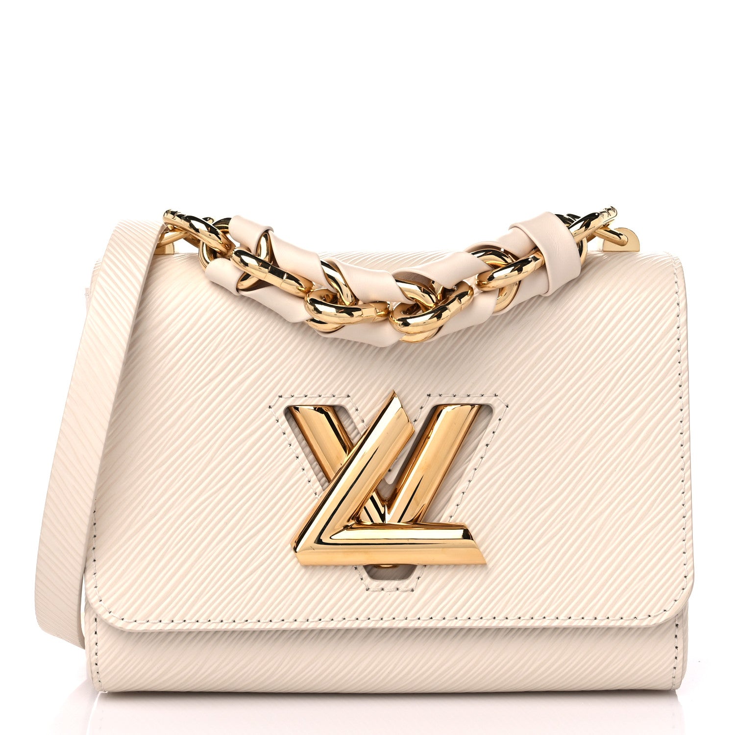 Louis Vuitton Epi Twist Braided Chain Shoulder Bag PM Quartz White 3 of 9