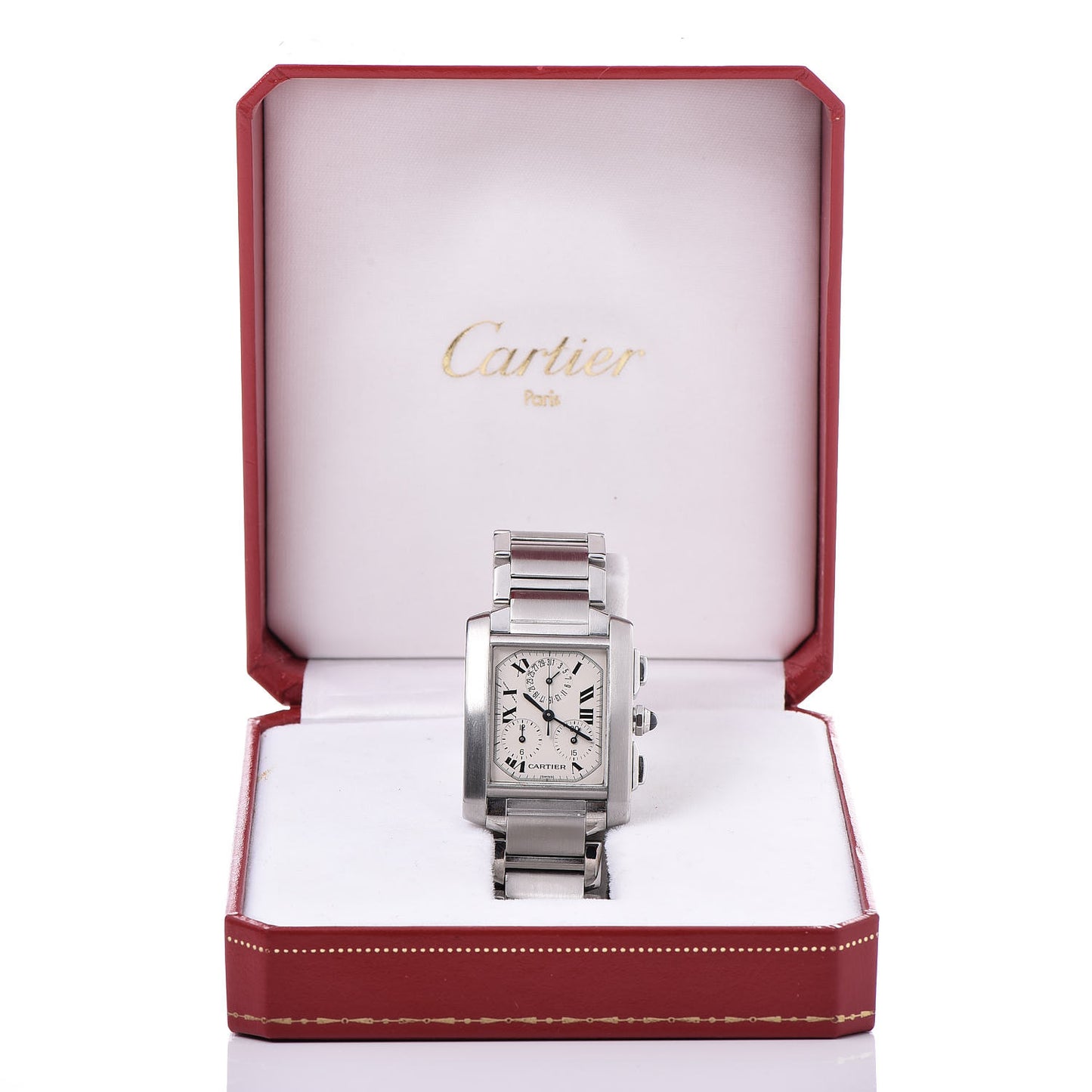 Stainless Steel 28mm Tank Francaise Chrono Reflex Quartz Watch