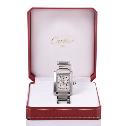 Cartier Stainless Steel 28mm Tank Francaise Chrono Reflex Quartz Watch 9 of 9