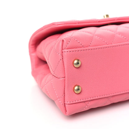 Chanel Caviar Lizard Embossed Quilted Mini Coco Handle Flap Pink 9 of 10