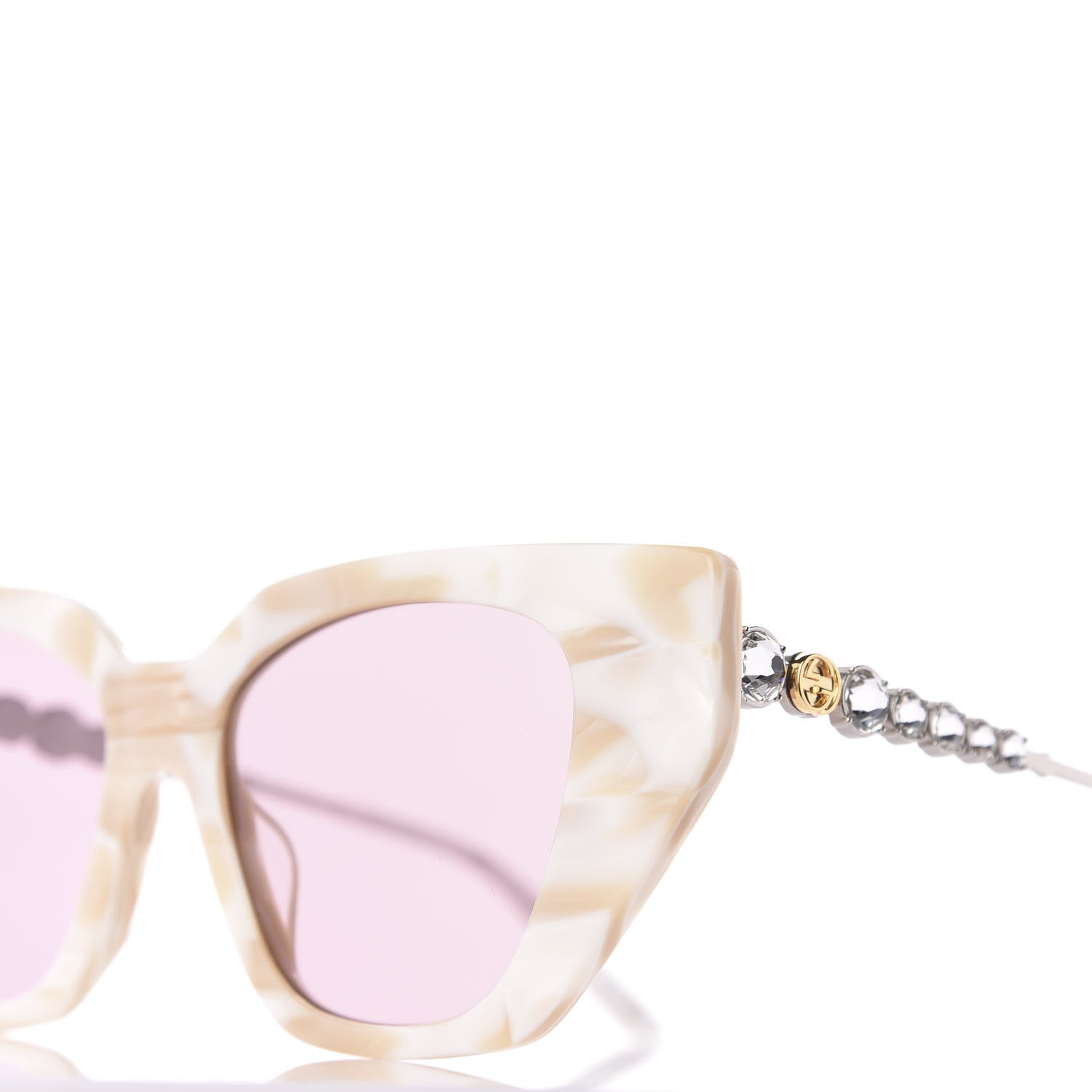 Gucci Crystal Embellished Cat Eye GG0641S Sunglasses White 7 of 8