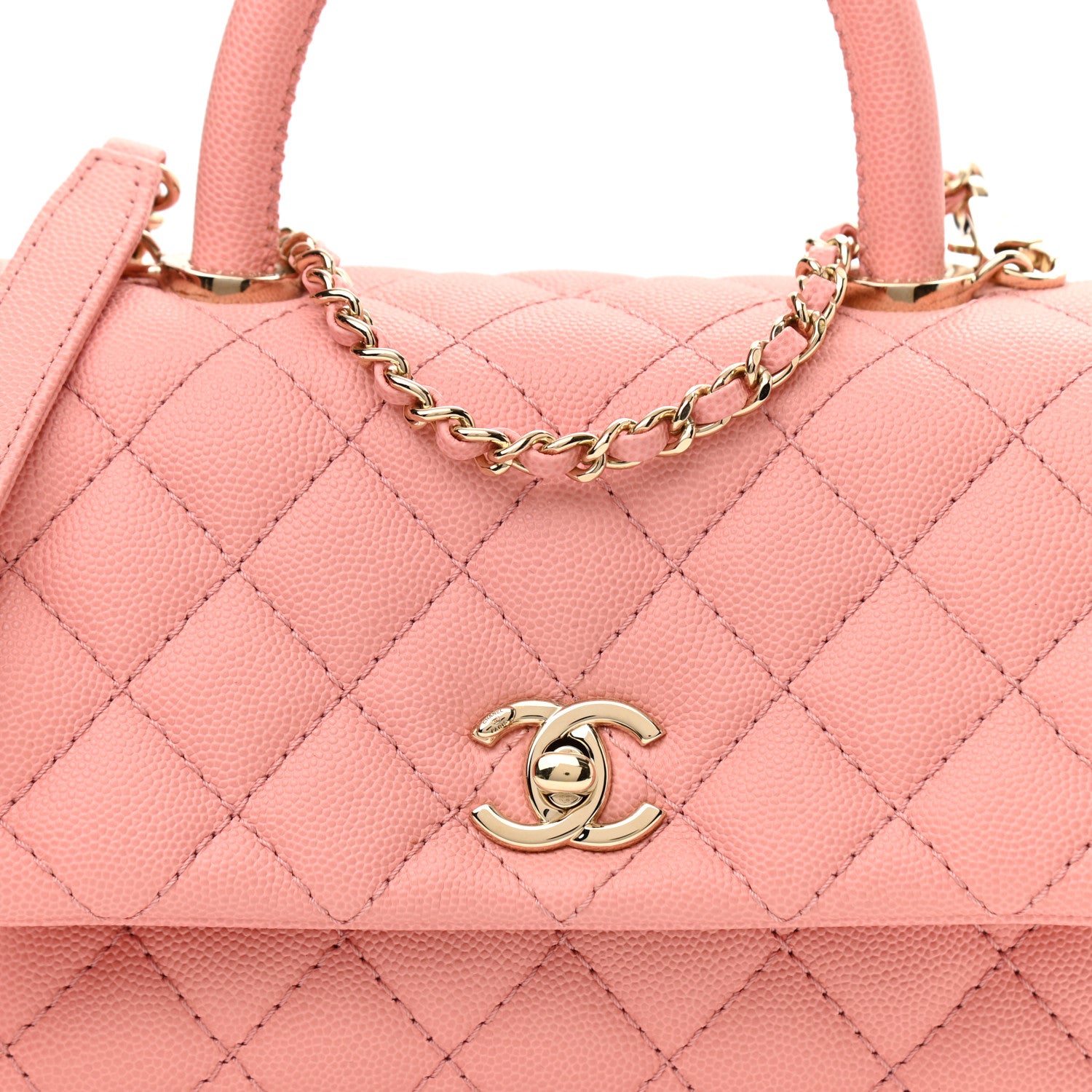 Chanel Caviar Quilted Mini Coco Handle Flap Pink 8 of 10