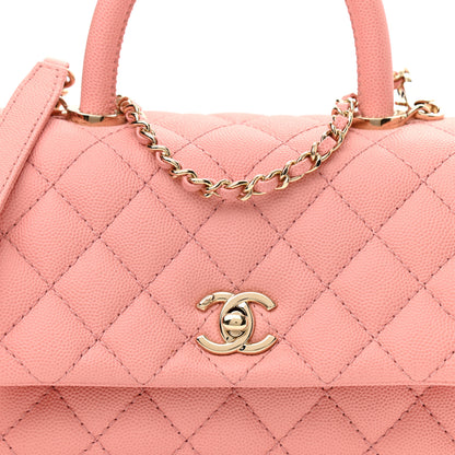 Chanel Caviar Quilted Mini Coco Handle Flap Pink 8 of 10