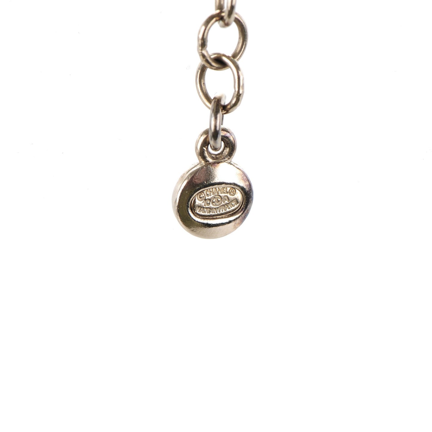 Crystal Pearl CC Bow Long Necklace Light Gold