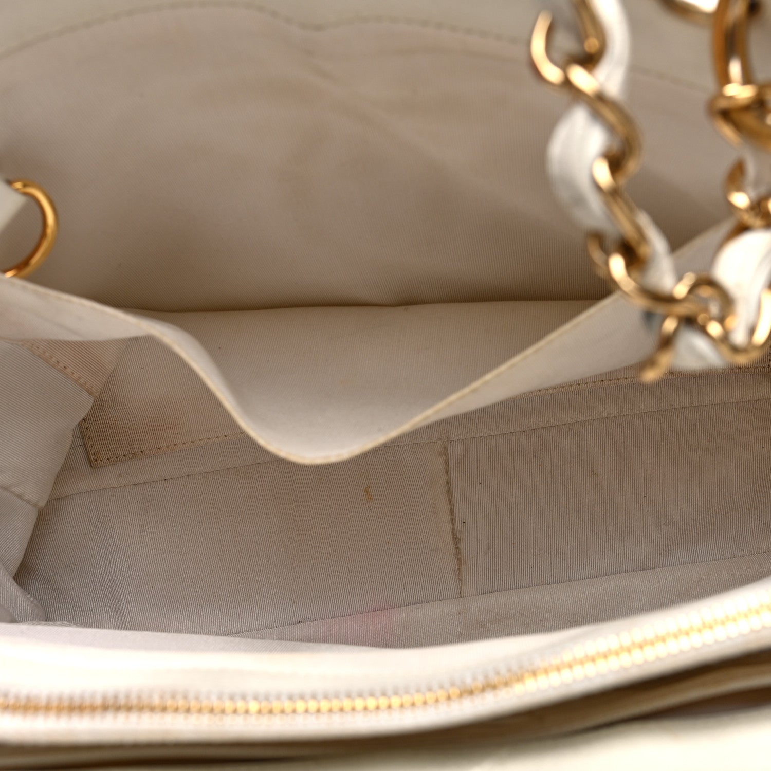 Chanel Caviar Quilted Grand Shopping Tote GST White 5 of 10