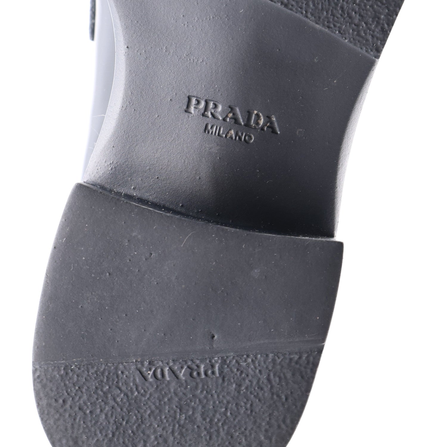 Prada Spazzolato Metal Triangle Logo 50mm Loafers 36 Black 9 of 11