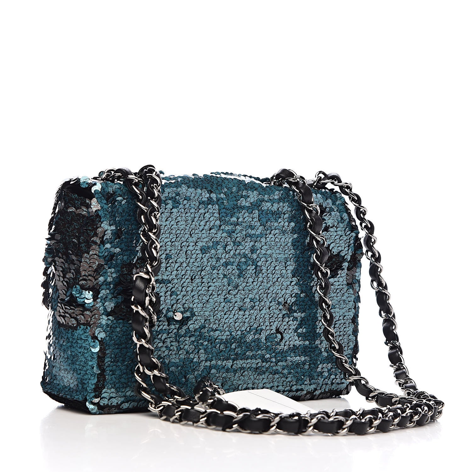 Chanel Sequin Lambskin Mini Flap Blue Black 3 of 11