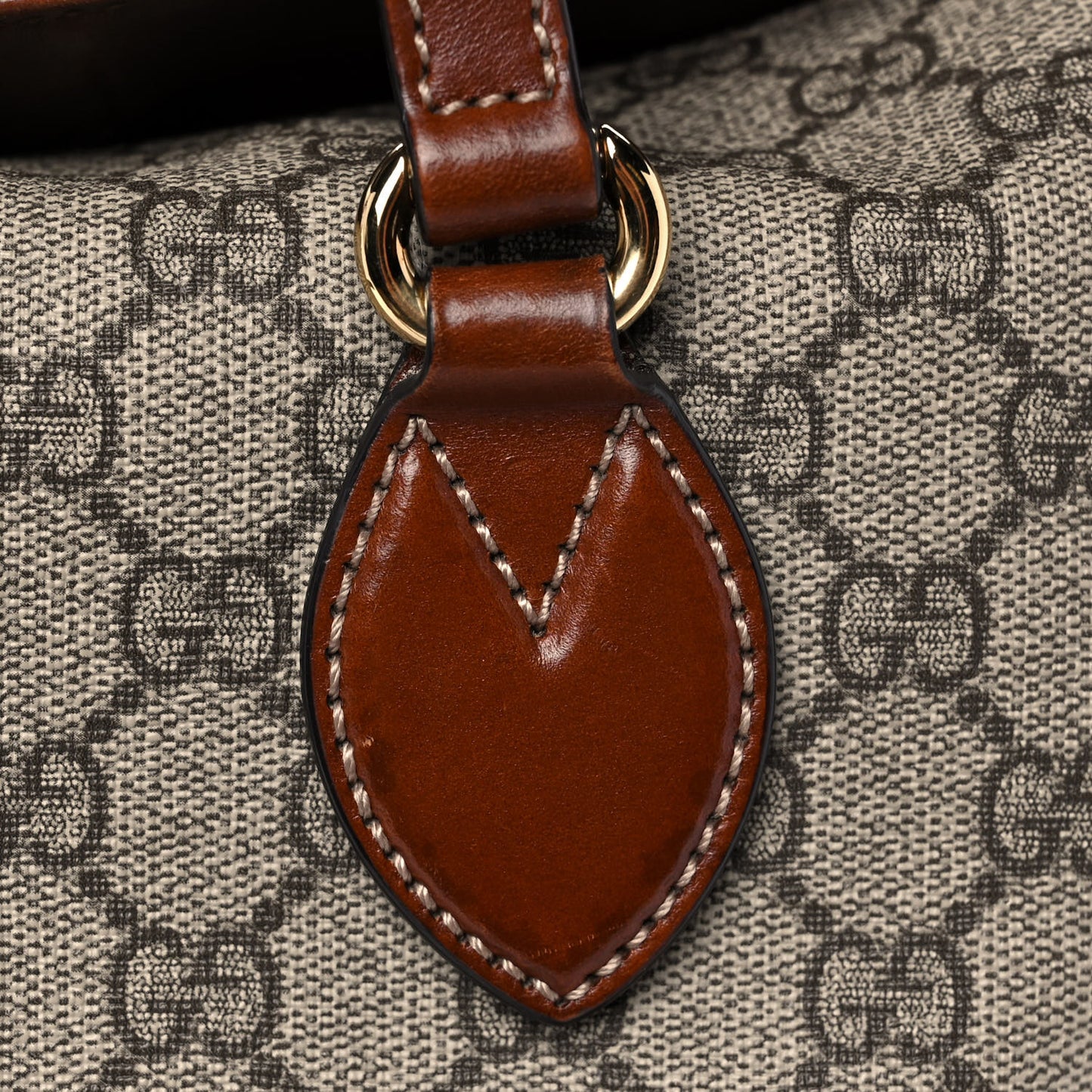 GG Supreme Monogram Linea A Foldover Tote Brown